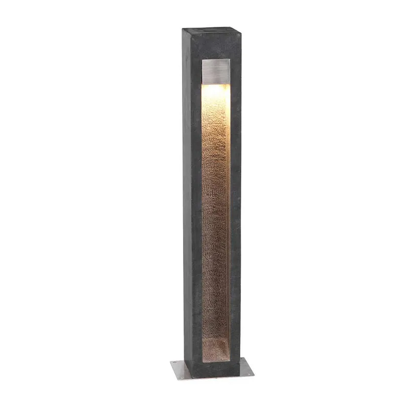Must-Have Schlanke Wegeleuchte aus Basaltstein, 70 cm